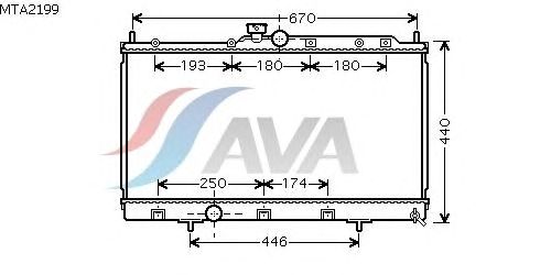 Радиатор, охлаждение двигателя AVA QUALITY COOLING MTA2199