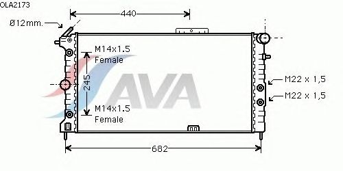 Радиатор, охлаждение двигателя AVA QUALITY COOLING OLA2173