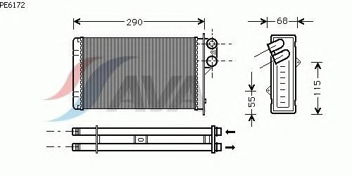 Радиатор отопителя AVA QUALITY COOLING PE6172