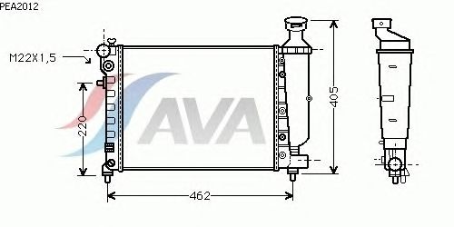 Радиатор, охлаждение двигателя AVA QUALITY COOLING PEA2012