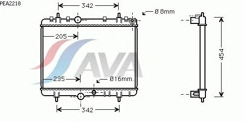 Радиатор, охлаждение двигателя AVA QUALITY COOLING PEA2218