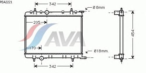 Радиатор, охлаждение двигателя AVA QUALITY COOLING PEA2221