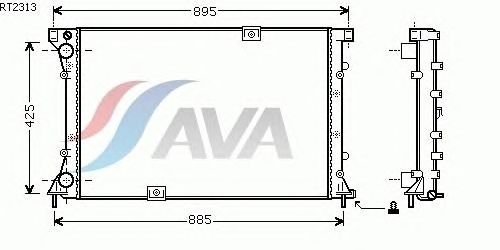 Радиатор, охлаждение двигателя AVA QUALITY COOLING RT2313