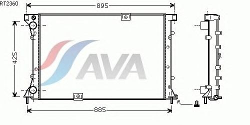 Радиатор, охлаждение двигателя AVA QUALITY COOLING RT2360