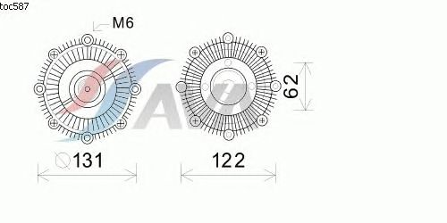 Вязкостная муфта вентилятора охлаждения AVA QUALITY COOLING TOC587