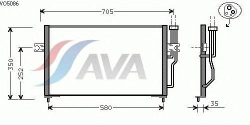 Радиатор кондиционера AVA QUALITY COOLING VO5086