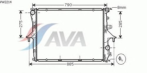 Радиатор, охлаждение двигателя AVA QUALITY COOLING VW2214