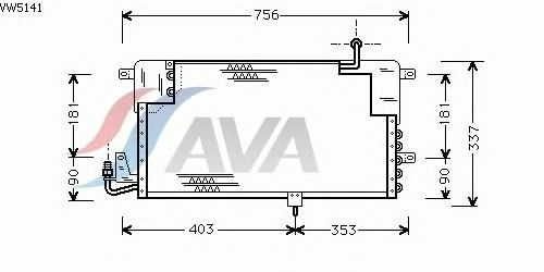 Радіатор кондиціонера AVA QUALITY COOLING VW5141