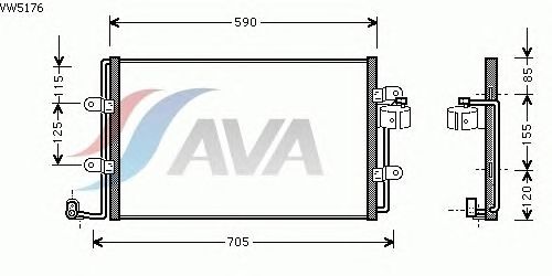 Радіатор кондиціонера AVA QUALITY COOLING VW5176