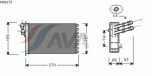 Радиатор отопителя AVA QUALITY COOLING VW6173