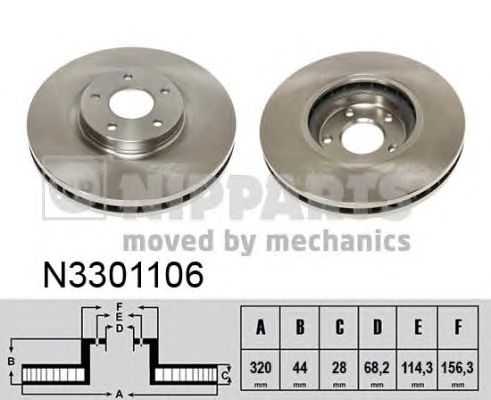 Гальмівний диск NIPPARTS N3301106