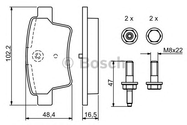Тормозные колодки BOSCH 0 986 494 199