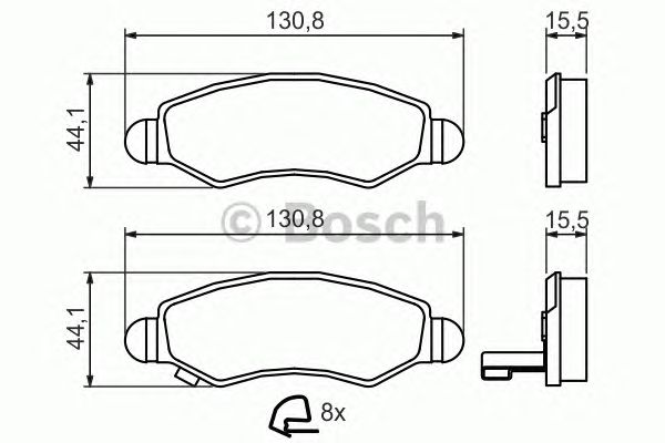 Тормозные колодки BOSCH 0 986 494 458