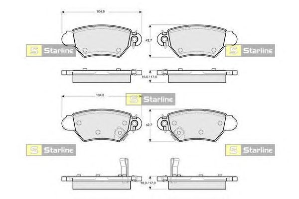Тормозные колодки STARLINE BD S098