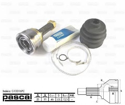 Комплект ШРУСов PASCAL G10016PC