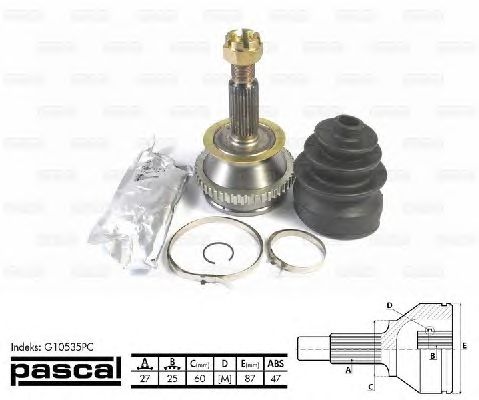 Комплект ШРУСов PASCAL G10535PC