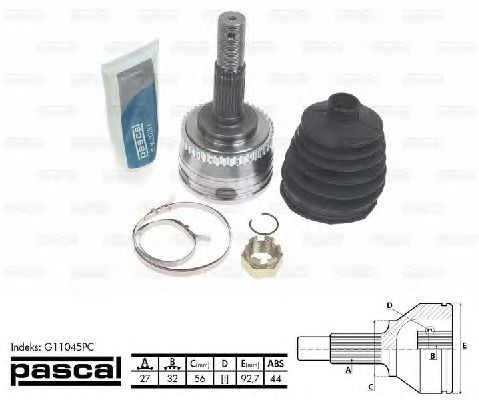 Комплект ШРУСов PASCAL G11045PC