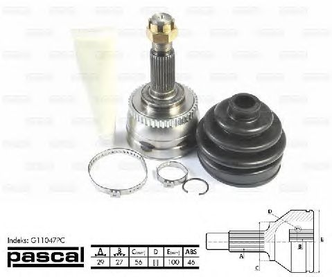 Комплект ШРУСов PASCAL G11047PC