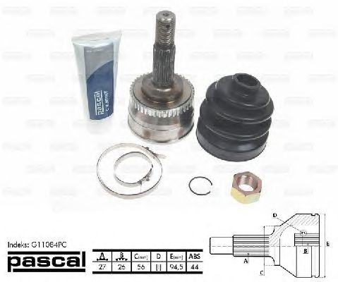 Комплект ШРУСов PASCAL G11084PC