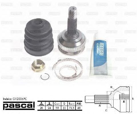Комплект ШРУСов PASCAL G12036PC