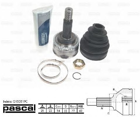 Комплект ШРУСов PASCAL G15051PC