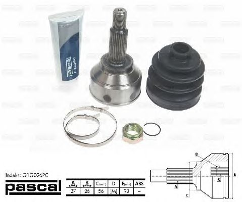 Комплект ШРУСов PASCAL G1G026PC