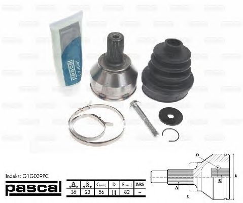 Комплект ШРУСов PASCAL G1G039PC