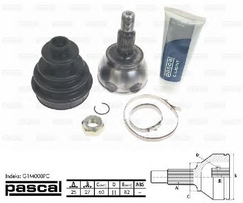 Комплект ШРУСов PASCAL G1M008PC