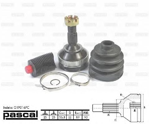 Комплект ШРУСов PASCAL G1P016PC