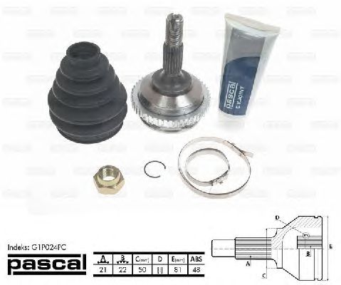 Комплект ШРУСов PASCAL G1P020PC