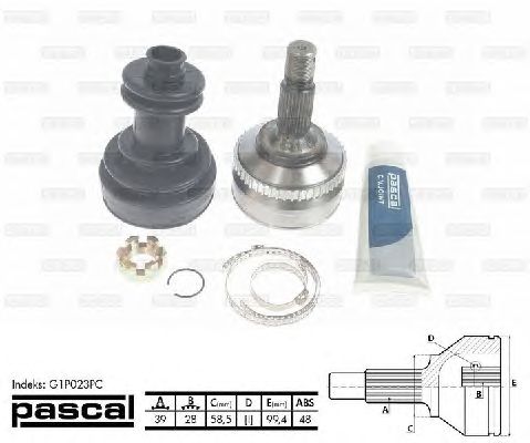 Комплект ШРУСов PASCAL G1P023PC