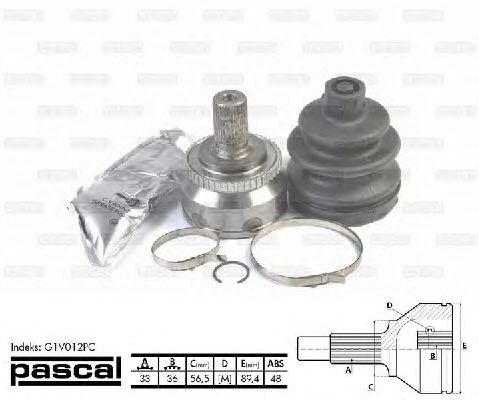 Комплект ШРУСов PASCAL G1V012PC