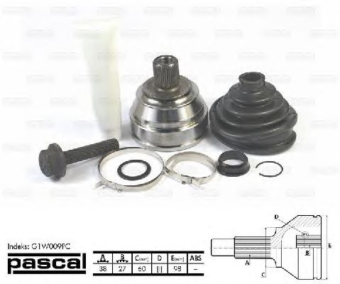 Комплект ШРУСов PASCAL G1W009PC