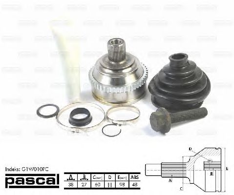 Комплект ШРУСов PASCAL G1W010PC