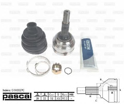 Комплект ШРУСов PASCAL G1X002PC