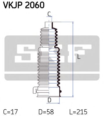 Комплект пыльников рулевой рейки SKF VKJP 2060