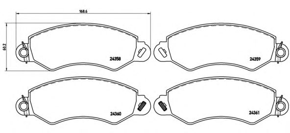 Тормозные колодки BREMBO P B1 002