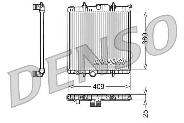 Радиатор, охлаждение двигателя DENSO DRM21025