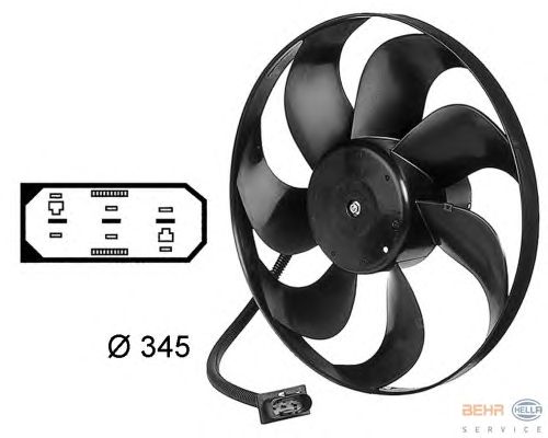 Вентилятор охлаждения HELLA 8EW 009 144-531