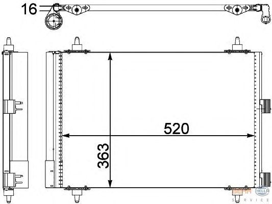Радиатор кондиционера HELLA 8FC 351 303-371