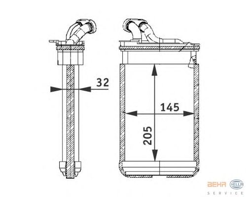 Радиатор отопителя HELLA 8FH 351 311-301