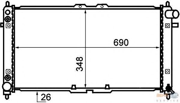 Радиатор, охлаждение двигателя HELLA 8MK 376 707-761