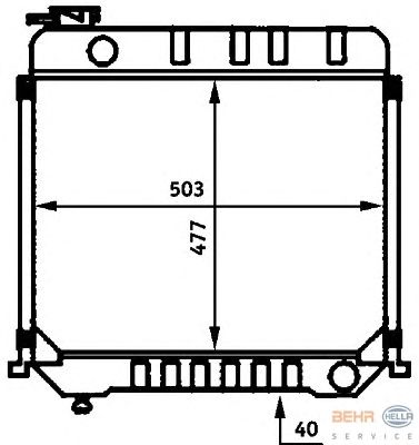 Радиатор, охлаждение двигателя HELLA 8MK 376 709-391