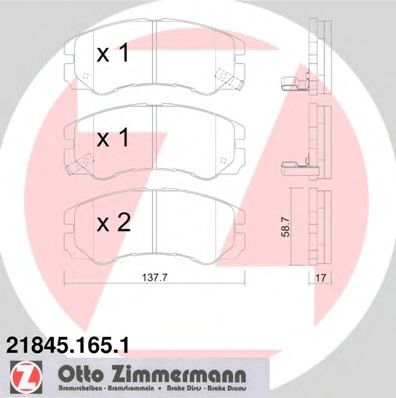 Тормозные колодки ZIMMERMANN 21845.165.1