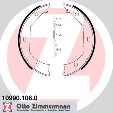 Тормозные колодки ручника ZIMMERMANN 10990.106.0