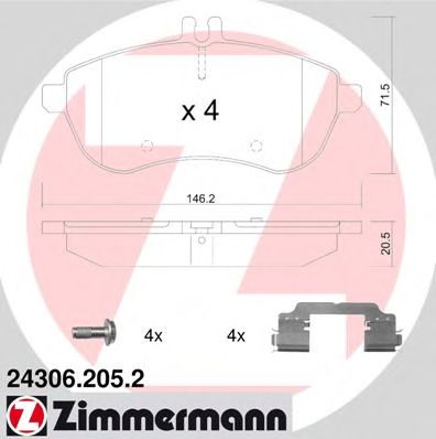 Тормозные колодки ZIMMERMANN 24306.205.2