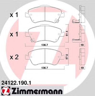Тормозные колодки ZIMMERMANN 24122.190.1