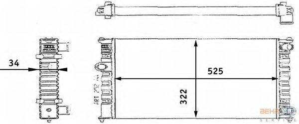 Радіатор, охолодження двигуна HELLA 8MK 376 713-721