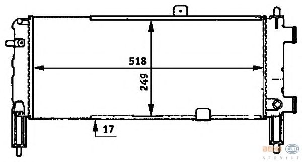 Радиатор, охлаждение двигателя HELLA 8MK 376 715-661