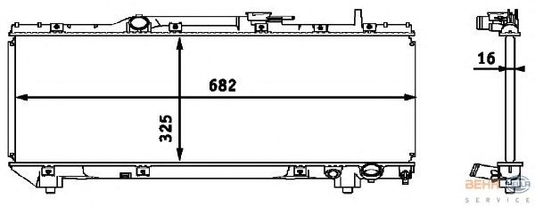 Радиатор, охлаждение двигателя HELLA 8MK 376 718-371